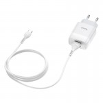 Сетевое зарядное устройство Hoco C73A Glorious 2USB 2.4А White (6931474713070) + кабель Type-C