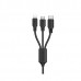 Кабель WK WDC-103th 3в1 USB-Type-C-Lightning-MicroUSB 3А 1.15m Black (6941027607862)