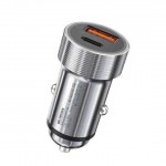 Автомобильное зарядное устройство WK WP-C28 1USB 1Type-C 2.1A Silver (6941027614648)
