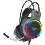Наушники гарнитура накладные проводные Aula S608 Wired Gaming Headset Black (6948391235509)