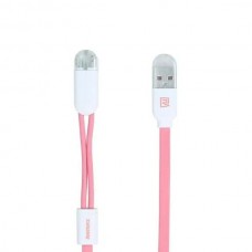 Кабель Remax RC-025t Gemini USB-Lightning-MicroUSB (M/M) 1m Pink (6954851251286)