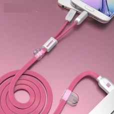 Кабель Remax RC-025t Gemini USB-Lightning-MicroUSB (M/M) 1m Pink (6954851251286)