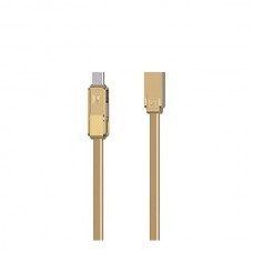 Кабель Remax RC-070th Gplex Lightning-МicroUSB-Type-C (F/M) 1m Gold (6954851267201)