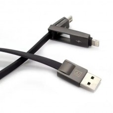 Кабель Remax RC-042t Strive USB-Lightning-MicroUSB (M/M) 1m Black (6954851272939)