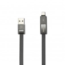 Кабель Remax RC-042t Strive USB-Lightning-MicroUSB (M/M) 1m Black (6954851272939)