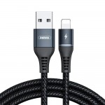 Кабель Remax RC-152i Colorful Light USB-Lightning (M/M) 2.4 A 1m Black (6972174152066)