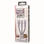 Кабель Remax RC-070th Sury2 USB-Lightning-МicroUSB-Type-C (M/M) 1m Grey (6972174156781)