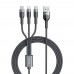 Кабель Remax RC-070th Sury2 USB-Lightning-МicroUSB-Type-C (M/M) 1m Grey (6972174156781)