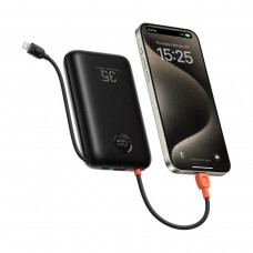 УМБ VEGER K3 Built-in Cables PD 35W 30000mAh 1USB 1Type-C Black (W3018) (6977525750137)