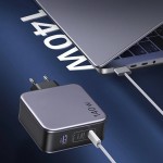 Сетевое зарядное устройство Ugreen CD289 GaN PD 140W 2Type-C 1USB 5A Gray + cable Type-C 1.5m (90549)