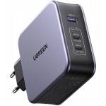 Сетевое зарядное устройство Ugreen CD289 GaN PD 140W 2Type-C 1USB 5A Gray + cable Type-C 1.5m (90549)