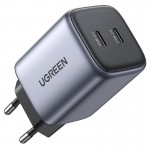 Сетевое зарядное устройство Ugreen CD294 GaN 2Type-C PD 45W 3A Gray (90573)