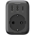 Сетевое зарядное устройство Ugreen CD314 2USB 1Type-C PD 30W 3A Outlet Extender Black (90613)