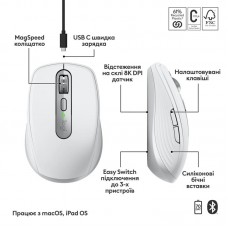 Мышь Wireless Logitech MX Anywhere 3S for Mac Pale Grey (910-006946)