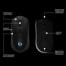 Мышь Wireless Logitech G Pro 2 Lightspeed Black (910-007295)