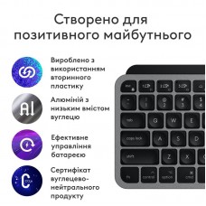 Клавиатура Wireless Logitech MX Keys Mini for Mac Minimalist Illuminated Space Gray (920-012652)