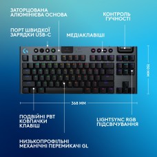 Клавиатура Wireless Logitech G915 X Lightspeed TKL Clicky Black (920-012757)