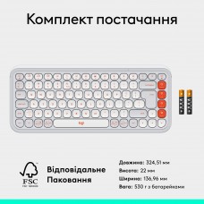 Клавиатура Wireless Logitech Pop Icon Keys Off White (920-013072)