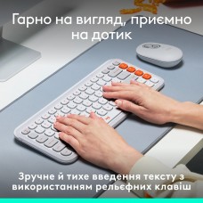 Клавиатура Wireless Logitech Pop Icon Keys Off White (920-013072)