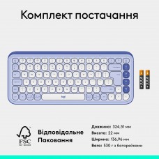 Клавиатура Wireless Logitech Pop Icon Keys Lilac (920-013074)