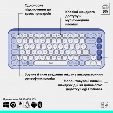 Клавиатура Wireless Logitech Pop Icon Keys Lilac (920-013074)