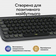 Клавиатура Wireless Logitech Pop Icon Keys Graphite (920-013157)