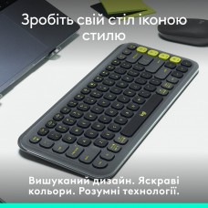 Клавиатура Wireless Logitech Pop Icon Keys Graphite (920-013157)