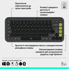 Клавиатура Wireless Logitech Pop Icon Keys Graphite (920-013157)