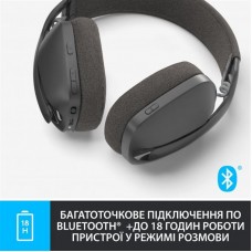 Наушники гарнитура накладные Bluetooth 5.2 Logitech Zone Vibe 100 Graphite (981-001213)