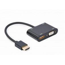 Адаптер Cablexpert HDMI-HDMI-VGA Аудио 3.5мм 0.15m (A-HDMIM-HDMIFVGAF-01)