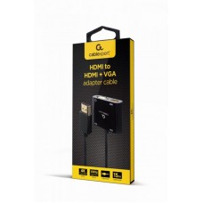 Адаптер Cablexpert HDMI-HDMI-VGA Аудио 3.5мм 0.15m (A-HDMIM-HDMIFVGAF-01)