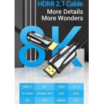 Кабель HDMI-HDMI v.2.1 Vention 8K 60Hz 4K 120Hz 48Gbps HDR 3D Vision gold-plated 1.5m Black (AALBG)