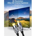 Кабель HDMI-HDMI v.2.1 Vention 8K 60Hz 4K 120Hz 48Gbps HDR 3D Vision gold-plated 1.5m Black (AALBG)
