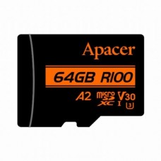 Карта памяти MicroSDXC 64GB UHS-I/U3 Class 10 Apacer (AP64GMCSX10U8-R) + SD адаптер