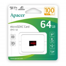 Карта памяти MicroSDHC 64GB UHS-I Class 10 Apacer (AP64GMCSX10UB-RA)