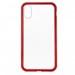 Чехол бампер Metal Armorstandart Magnetic Case 1 для iPhone XS Transparent/Red (ARM53388)