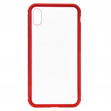 Чехол бампер Metal Armorstandart Magnetic Case 1 для iPhone XS Max Transparent/Red (ARM53391)