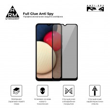 Защитное стекло Armorstandart Full Glue Anti Spy для Samsung A02s (A025) Black (ARM58647)