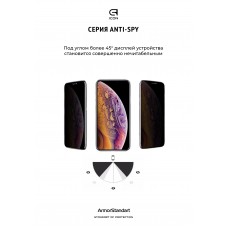 Защитное стекло Armorstandart Full Glue Anti Spy для Samsung A02s (A025) Black (ARM58647)
