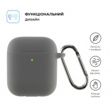 Чехол ArmorStandart TPU Ultrathin With Hook для кейса наушников Apple AirPods 2 Advanced/Ash (ARM59677)