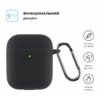 Чехол ArmorStandart TPU Ultrathin With Hook для кейса наушников Apple AirPods 2 Black (ARM59679)