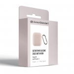 Чехол ArmorStandart TPU Ultrathin With Hook для кейса наушников Apple AirPods 2 Pink/Sand (ARM59689)