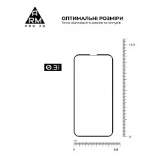 Защитное стекло 3D ArmorStandart Pro для Apple iPhone 13 13 Pro Black (ARM60264)