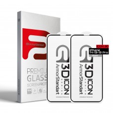 Защитное стекло ArmorStandart Icon 3D для iPhone 14 13 13 Pro Black 2шт (ARM62764)