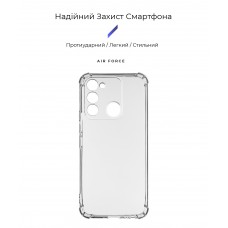 Чехол накладка ArmorStandart TPU Air Force для Tecno Spark Go 2022 (KG5) Camera cover Transparent (ARM67035)
