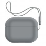 Чехол ArmorStandart TPU Silicone with straps для кейса наушников Apple Airpods Pro 2 Gray (ARM68610)