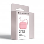 Чехол ArmorStandart TPU Silicone with straps для кейса наушников Apple Airpods Pro 2 Pink (ARM68616)