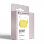 Чехол ArmorStandart TPU Silicone with straps для кейса наушников Apple Airpods Pro 2 Yellow (ARM68619)