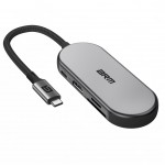 USB HUB ArmorStandart Type-C-HDMI-RJ45-USB-SD 3USB Gray (ARM69366)