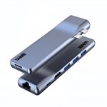 USB HUB ArmorStandart For MacBook M-Series Type-C-HDMI-RJ45-USB-SD 3USB Gray (ARM69367)
